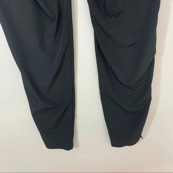 Fabletics Athletic Pants Woman Small Black Elastic Waist Taped Leg Tuxedo Stripe - Picture 7 of 13